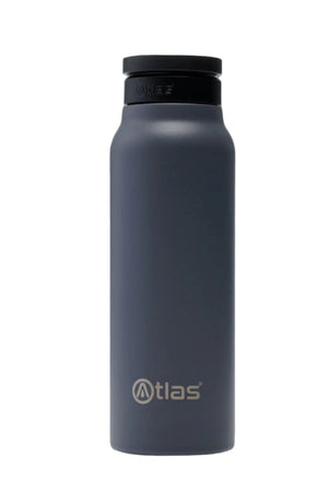 Atlas Hydrate 24oz Phone Mount Flask - Midnight Grey | Reusable Insulated Bottle | Atlas Hydrate - Smart Magnetic Reusable Stainless - Steel Water Bottle with Phone Mount | Sustainable Hydration Flask UK