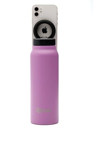 Atlas Hydrate 24oz Phone Mount Flask - Pink Moon | Reusable Insulated Bottle | Atlas Hydrate - Smart Magnetic Reusable Stainless - Steel Water Bottle with Phone Mount | Sustainable Lifestyle Hydration Flask UK
