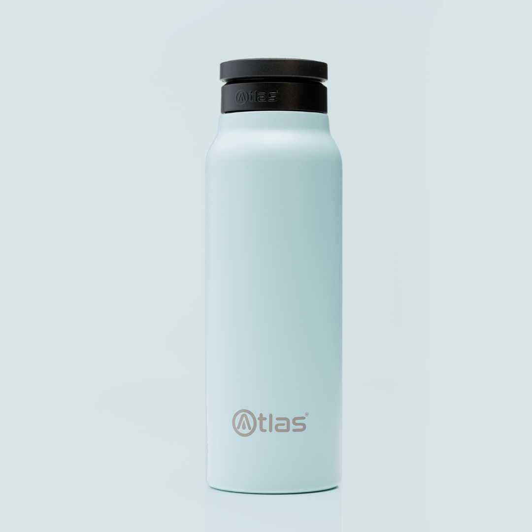 Atlas Hydrate 24oz Phone Mount Flask - Blue Sky | Reusable Insulated Bottle | Atlas Hydrate - Smart Magnetic Reusable Stainless - Steel Water Bottle with Phone Mount | Sustainable Lifestyle Hydration Flask UK