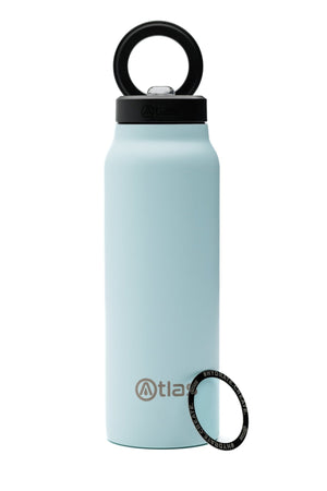 Atlas Hydrate 24oz Phone Mount Flask - Blue Sky | Reusable Insulated Bottle | Atlas Hydrate - Smart Magnetic Reusable Stainless - Steel Water Bottle with Phone Mount | Sustainable Lifestyle Hydration Flask UK