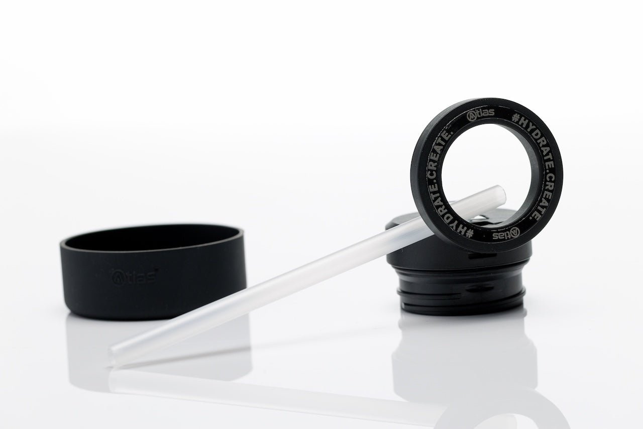 Atlas Hydrate 24oz Phone Mount Flask - Midnight Grey | Reusable Insulated Bottle | Atlas Hydrate - Smart Magnetic Reusable Stainless - Steel Water Bottle with Phone Mount | Sustainable Lifestyle Hydration Flask UK