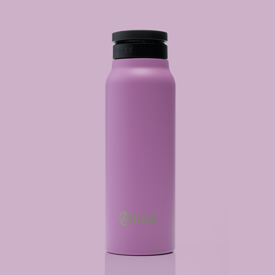 Atlas Hydrate 24oz Phone Mount Flask - Pink Moon | Reusable Insulated Bottle | Atlas Hydrate - Smart Magnetic Reusable Stainless - Steel Water Bottle with Phone Mount | Sustainable Lifestyle Hydration Flask UK