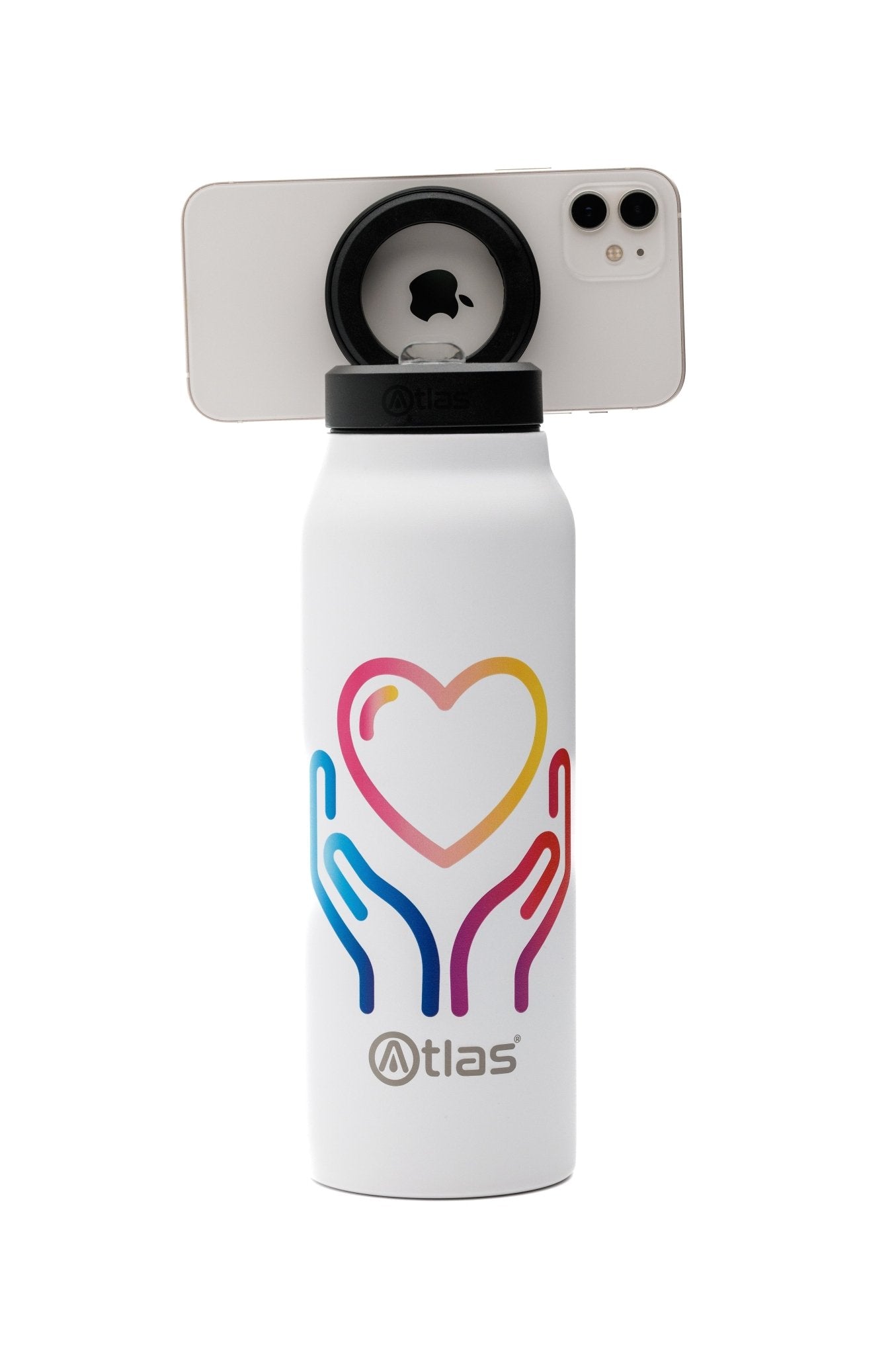 Atlas Phone Mount Flask designed by Christine McGuinness - 24oz | Atlas Hydrate - Smart Magnetic Reusable Stainless - Steel Water Bottle with Phone Mount | Sustainable Lifestyle Hydration Flask UK